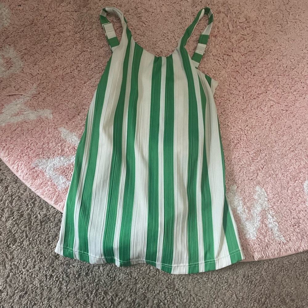 Show me your mumu mini Green and White Striped Kids bathing suit